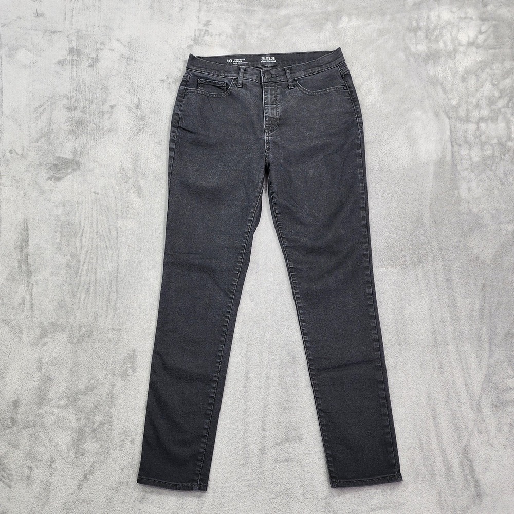 A.n.a Jeans Womens 10 Black‎ High Rise Skinny Slim Ankle Stretch Denim Casual